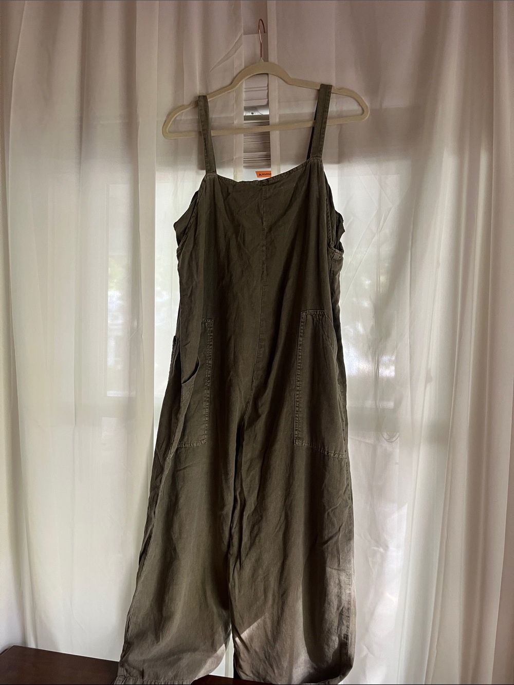 Universal Thread Olive Green Wide-Leg Overalls